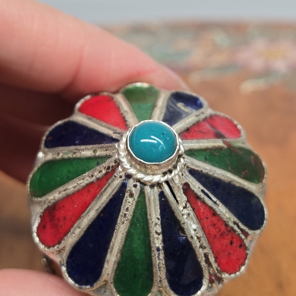Antique‎ Berber Kabyle Moroccan Enameled Pill Boxes Folk Art Filigree Silver - Picture 10 of 17